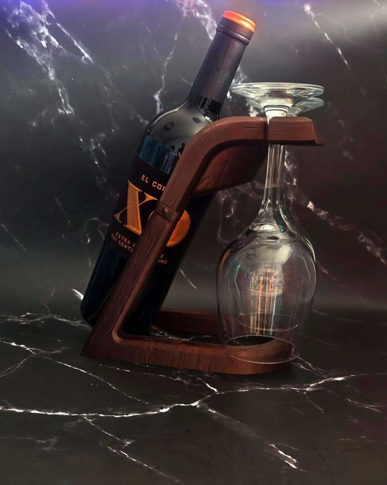 Stojak BALANS – Magiczna Półka na Butelkę Wina i Kieliszki