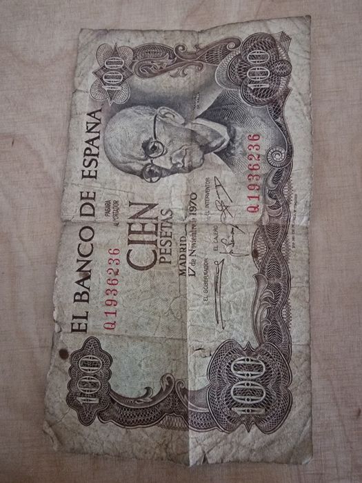 Nota antiga Cien pesetas