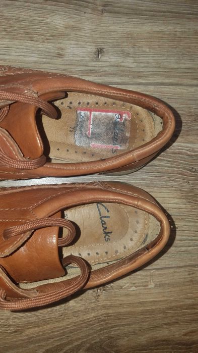 Buty CLARKS Superlight 41/42 26.5cm Skórzane* półbuty z plecionką Skóra* brązowe stan BDB