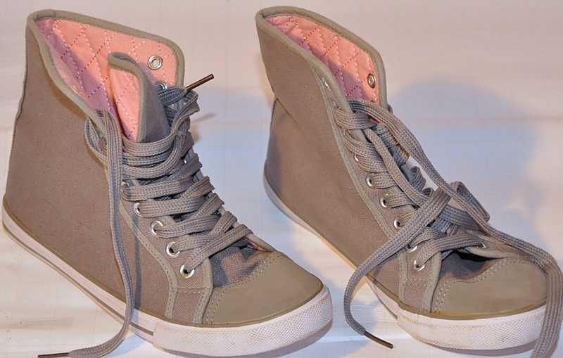 F&F szare wysokie trampki tekstylne 38 stan bdb-