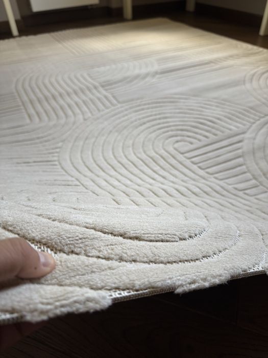 Килим скандинавія ковер волна прямокутний сірий беж крем