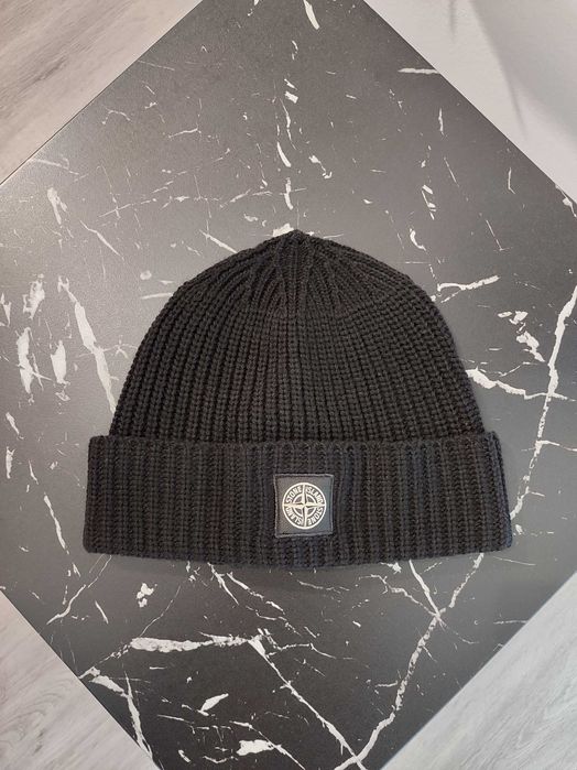 Шапка Stone Island N10B5 Wool-Knit Beanie Hat Black SI0112-BK