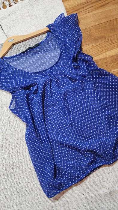 Przewiewna transparentna bluzka w serca z krótkim rękawem ZARA