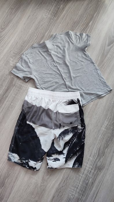 Zestaw spodenki długie old navy, koszulka szara champion