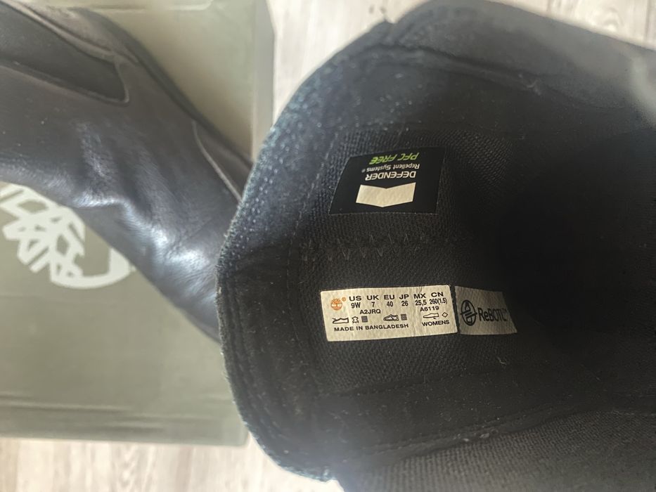 Czarne skórzane botki Timberland ray city chelsea 40