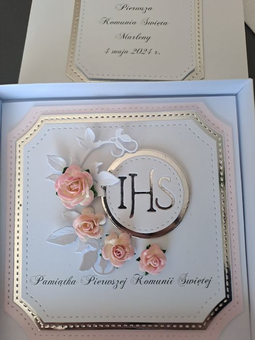 Kartka w pudelku z okazji 1 komunii