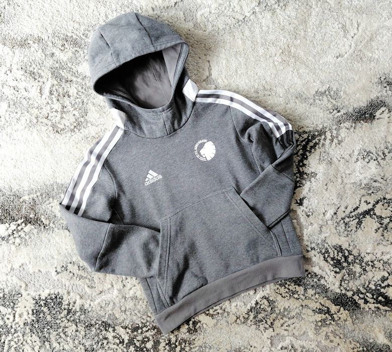 Adidas extra ciepła Bluza z kapturem szara rozm 128 _ 7 - 8 lat