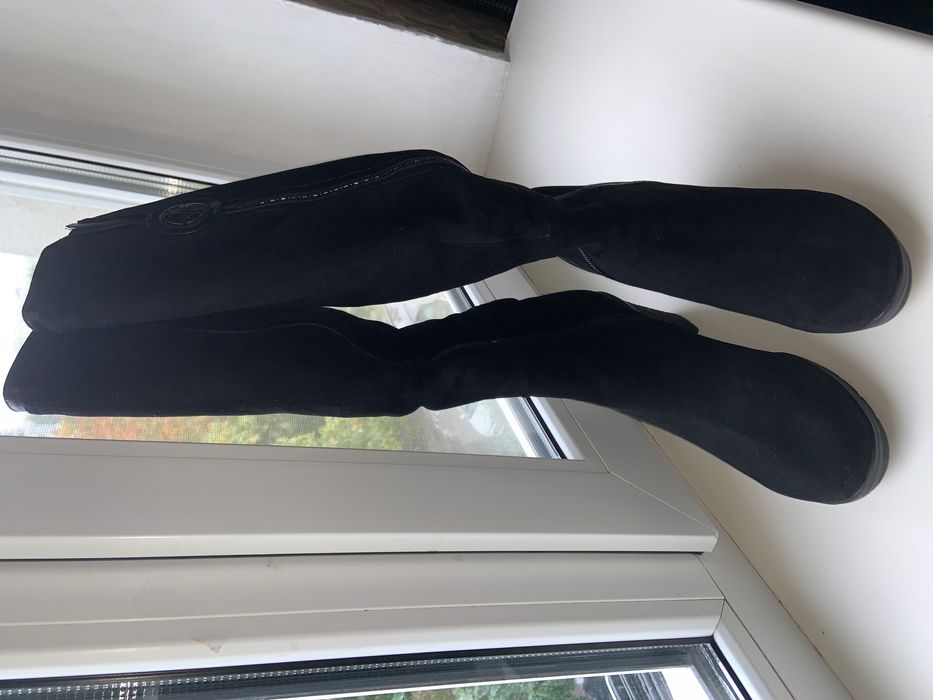 Сапоги чоботи натуральний замш +хутро чорні зима р.39 Vlaers нові