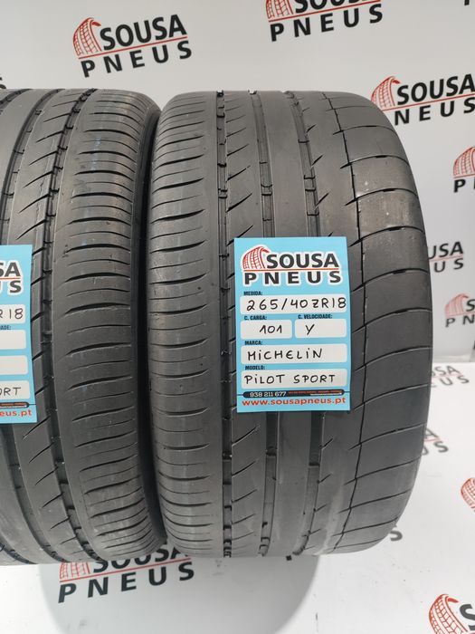 160 Euros 2 pneus semi novos 265-40 ZR18 Michelin 101y Oferta Portes