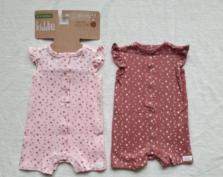 rampersy 74 coccodrillo piżamki na lato krótki rękaw body z nogawkami