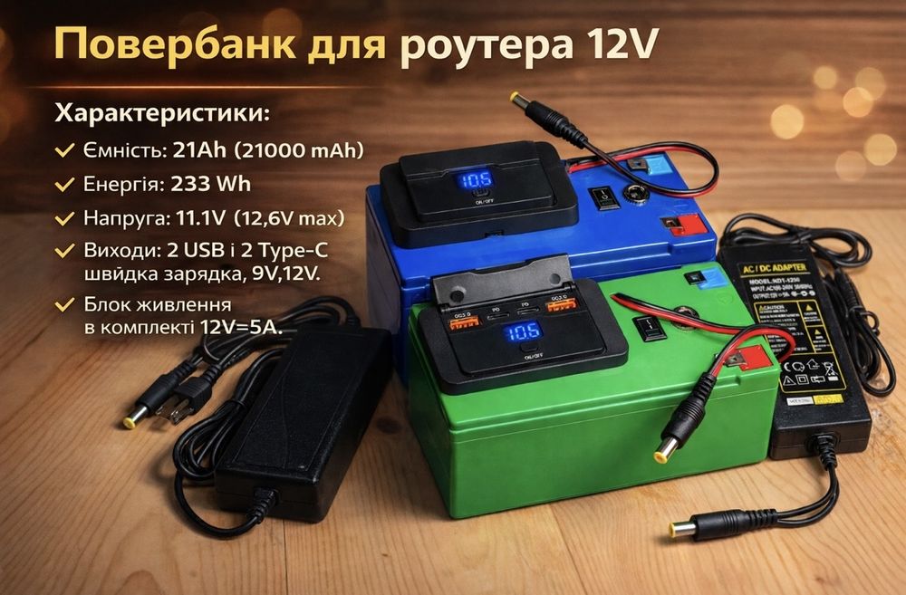 Повербанк на акумуляторах 18650 3S7P