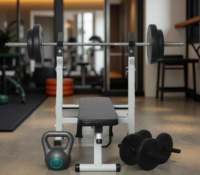 Скамья жима під штангу Лавка жиму + Стійки для преса бруси Лава W2020