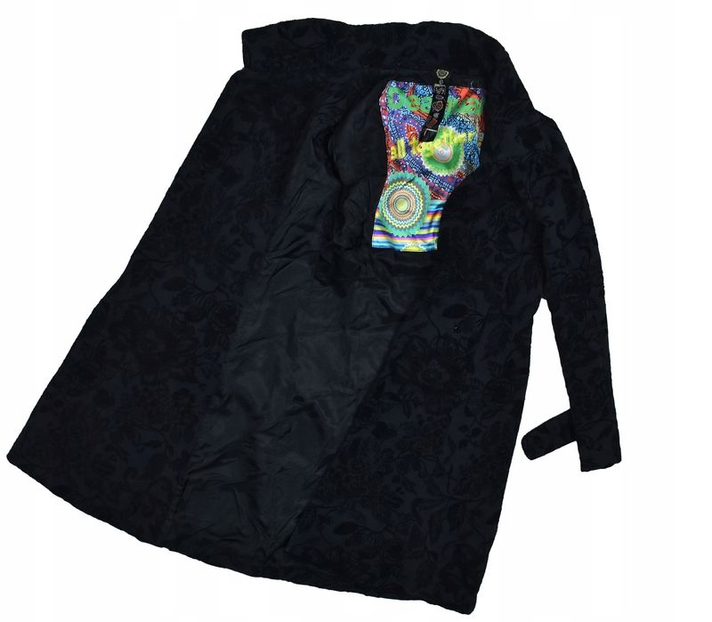 Desigual Designerski Długi Płaszcz Damski Trencz 38