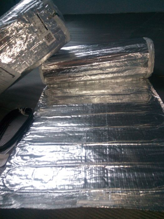 Алюминиевые тонкие маты теплый пол под ламинат, паркет. Електрична Тепла підлога сухий монтаж без стяжки