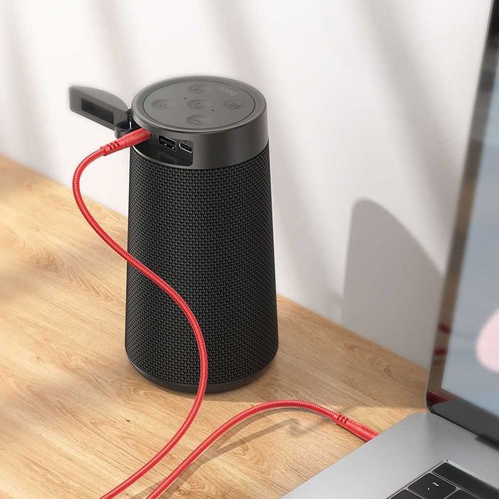 HOCO Kabel AUX Audio minijack 3,5 mm 1m czerwony