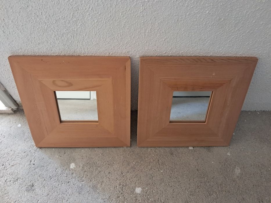 2 espelhos moldura pinho