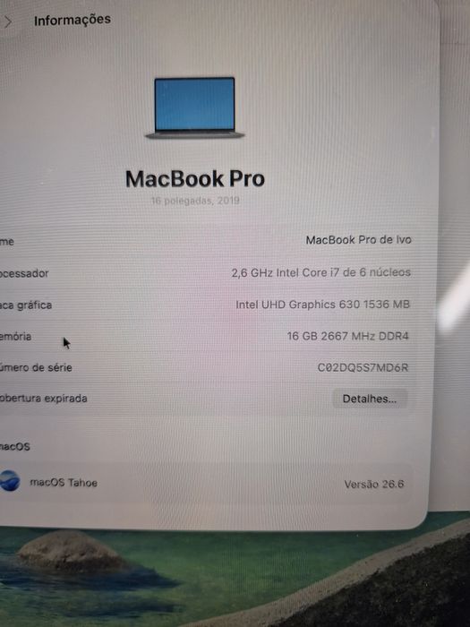 Macbook Pro A2141 16" I7 16Gb