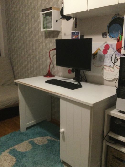 Biurko drewniane białe Pinio 120x60