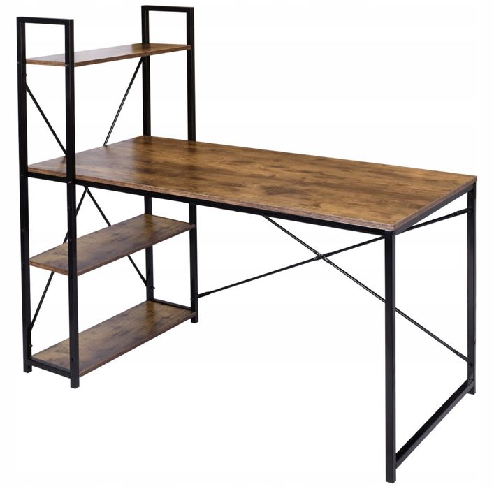 Biurko Loftowe Z Regałem Dąb Nowe!