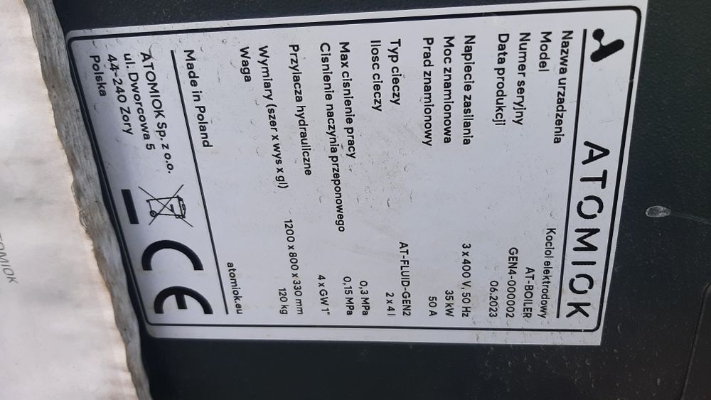 Kociol elektrodowy Atomiok