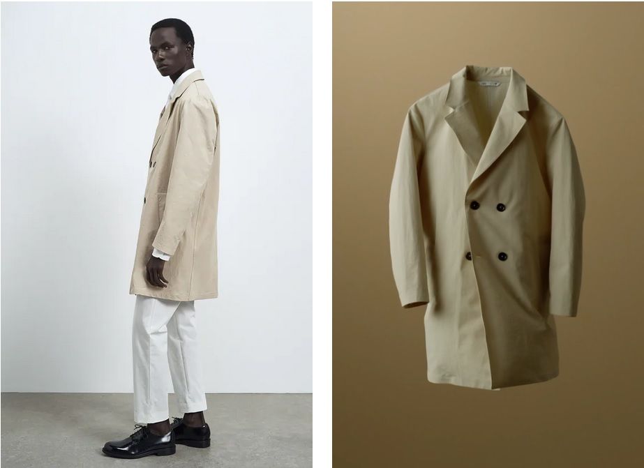 ZARA Luksusowy PŁASZCZ TRENCZ męski L 399 zł! super cena