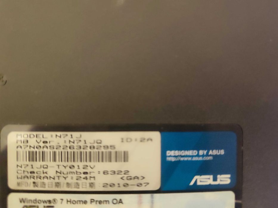 Portatil da ASUS para Peças