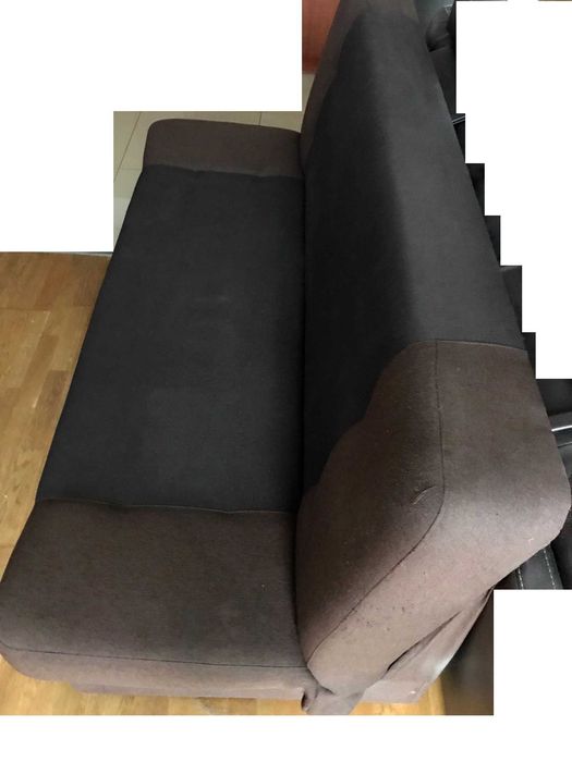 Sofa dwuosobowa rozkładana bez podłokietników, brązowo-szara, 190x120