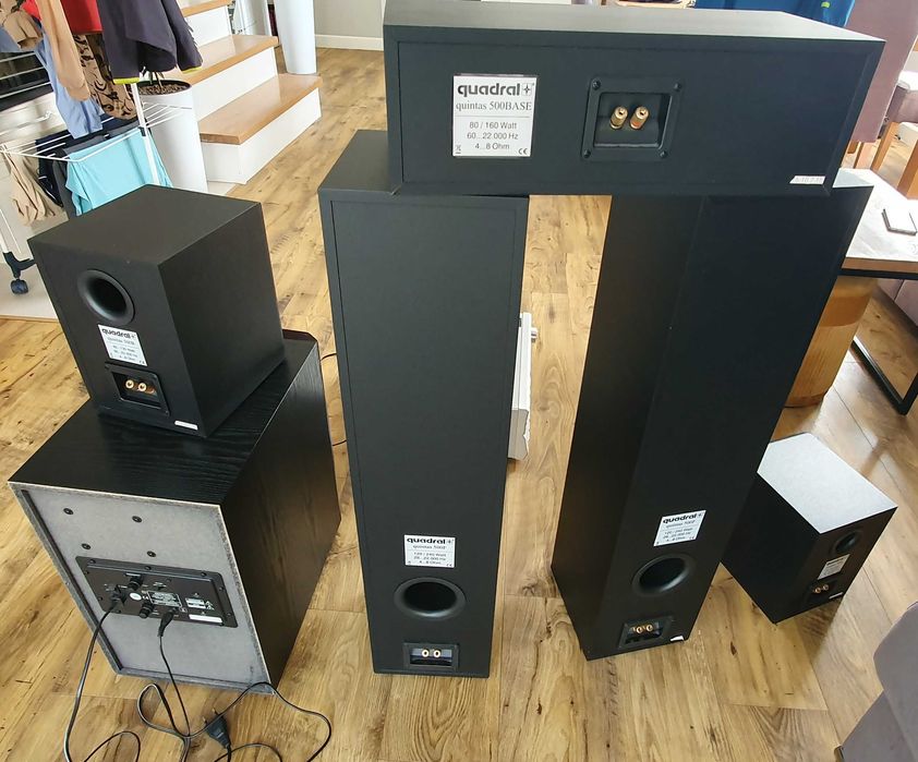 zestaw kina domowego z kolumnami i subwooferem, (ONKYO + Quadral)