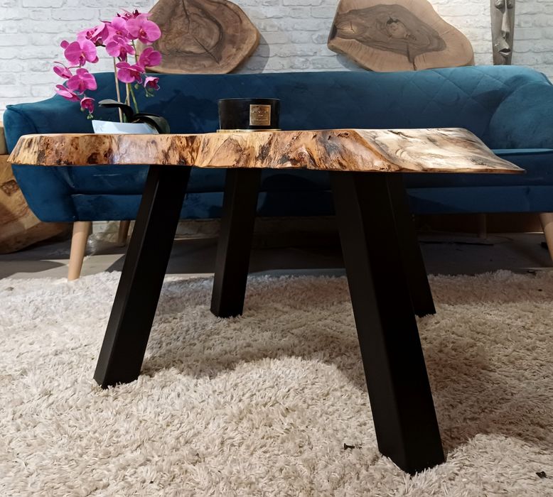 Stolik kawowy 100x92cm plaster drewna loft