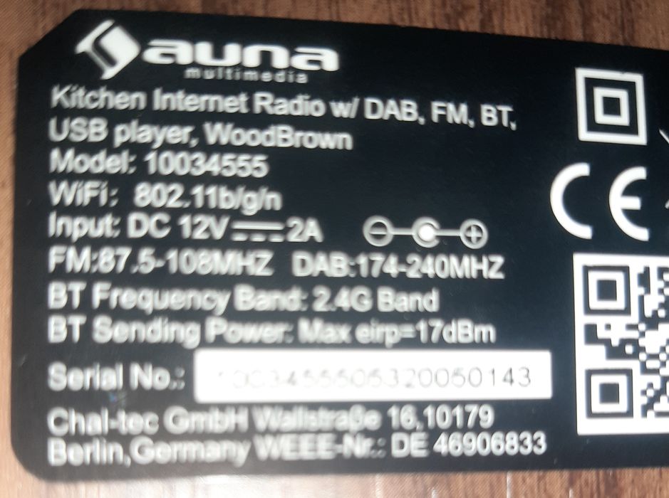 Радио кухонное Auna Silver Star Chef 20 Вт