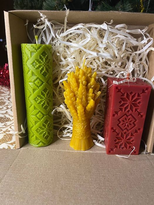 Свічки з натурального 100% воску ручної роботи без домішок