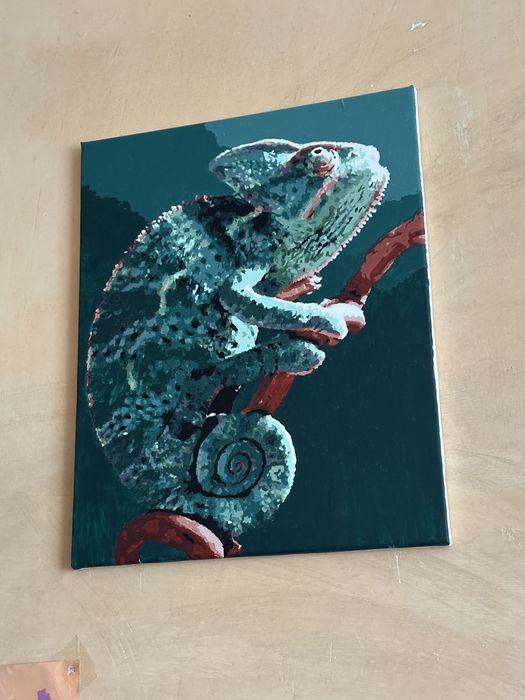 Продам готову картину по номерам Хамелеон 40*50