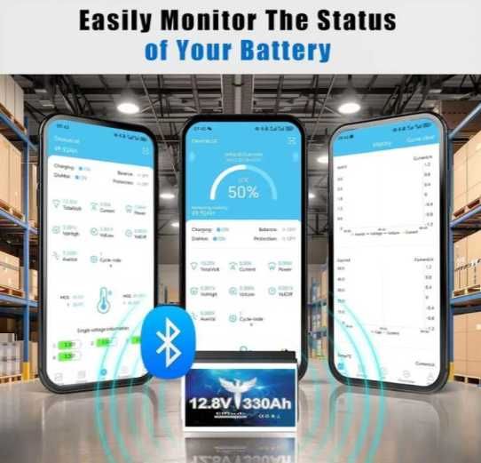 АКУМУЛЯТОР Lifepo4 330Ah 12V 200A BMS 15000+ Циклів 4.2кВт Bluetooth