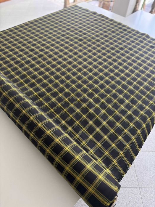 Tecido Tapeçeira Golf GTI MK1 Plaid Amarelo 150x100cm