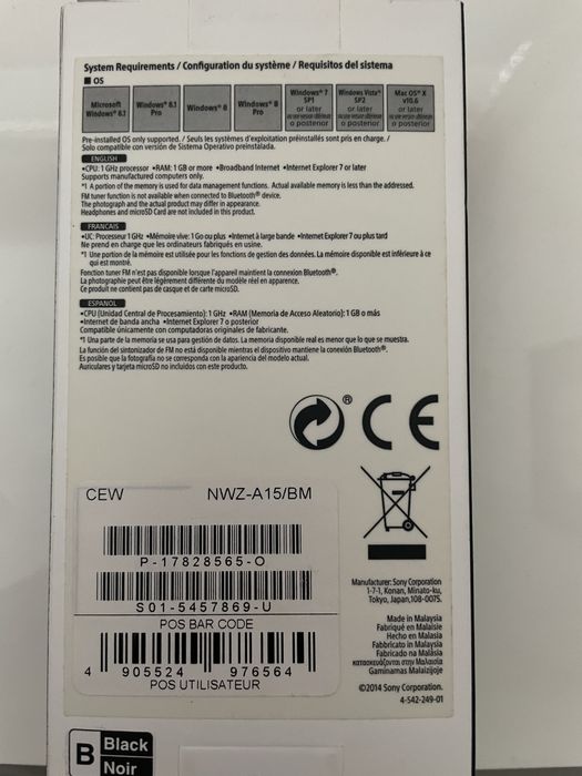 Walkman Sony alta definição True Bass