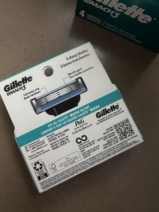 Змінні картриджі для гоління чоловічі (леза) Gillette Mach 3, 4 шт