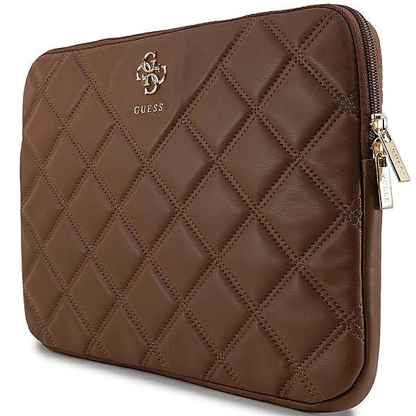 Pokrowiec Guess Quilted 4G na laptopa 14" - brązowy