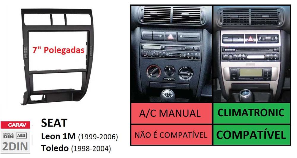 (NOVO) Rádio 2DIN • SEAT • Leon 1M • Toledo • Android GPS Cupra 4+64GB