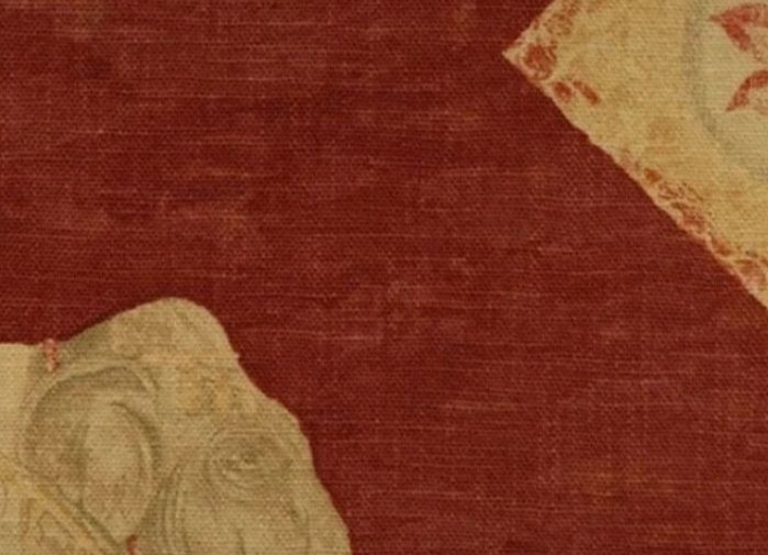 Tecido grosso algodão terracota com elefantes