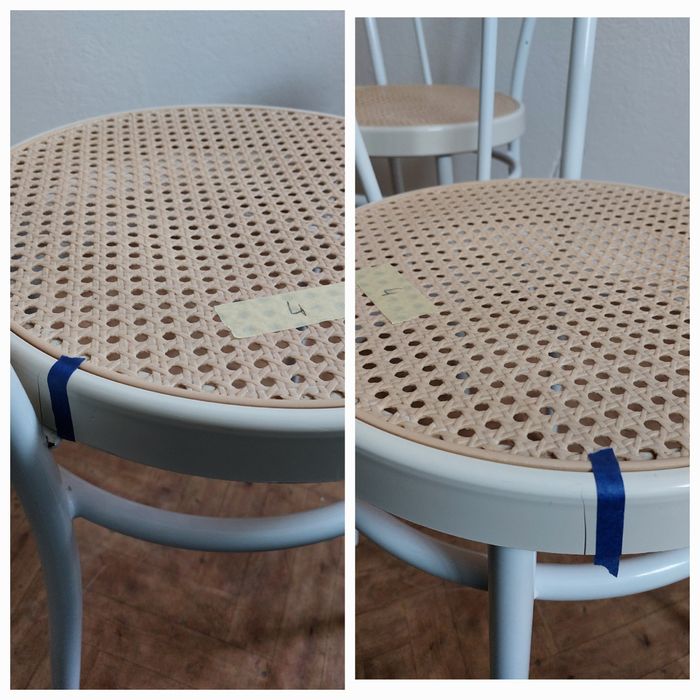 Zestaw 6 krzeseł metalowych – Styl Thonet / Bistro – Rattan