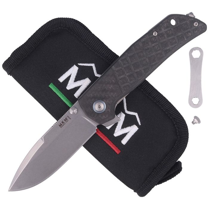 Nóż składany MKM Maximo Carbon Fiber, Stone Washed by Bob (MK MM-CT)