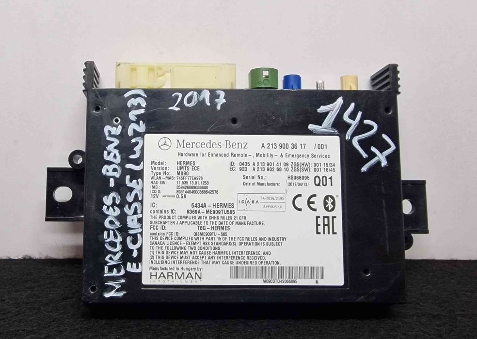 Módulo Bluetooth A2139003617 - MERCEDES-BENZ E-CLASS