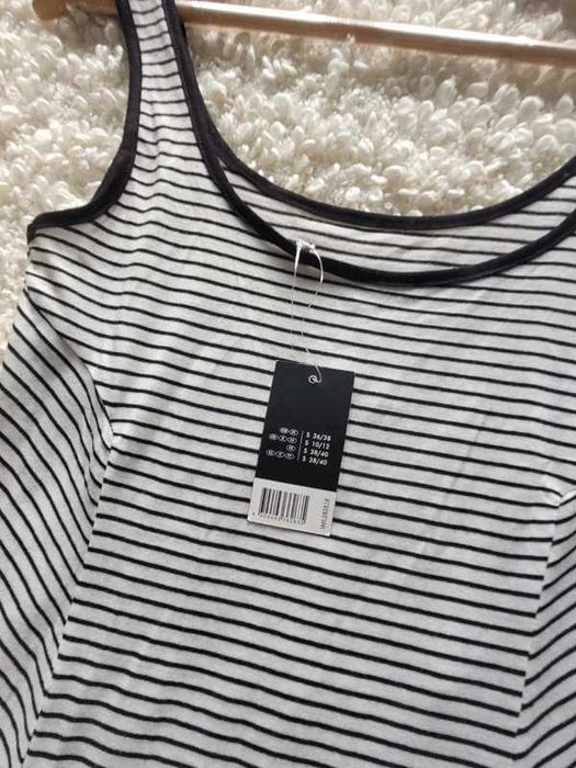 Esmara sukienka maxi w paski biało-czarna rozm S 36/38 na lato lidl