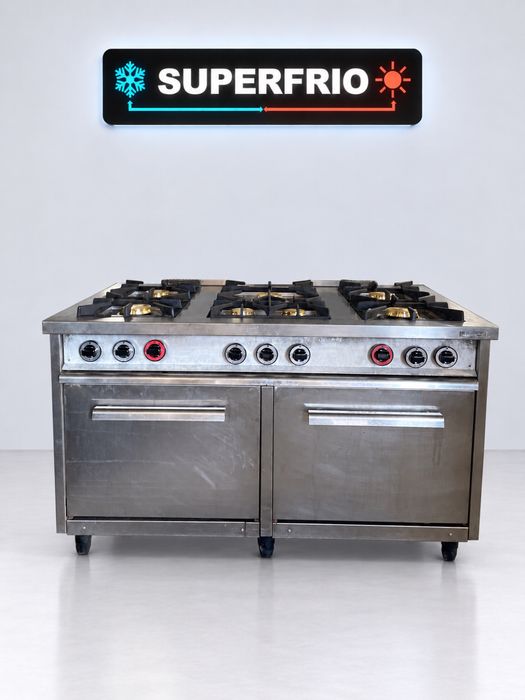 Fogão Industrial a Gás Junex com 7 Queimadores e 2 Fornos