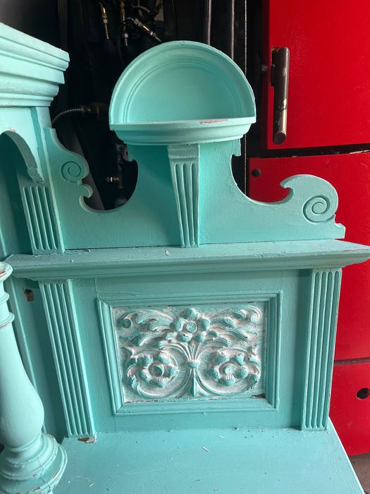 Beautifully handcarved mirrored shelf