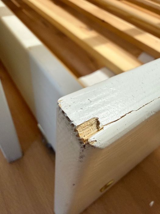 Białe drewniane łóżko 160x80 z szufladą na drugi materac lub zabawki