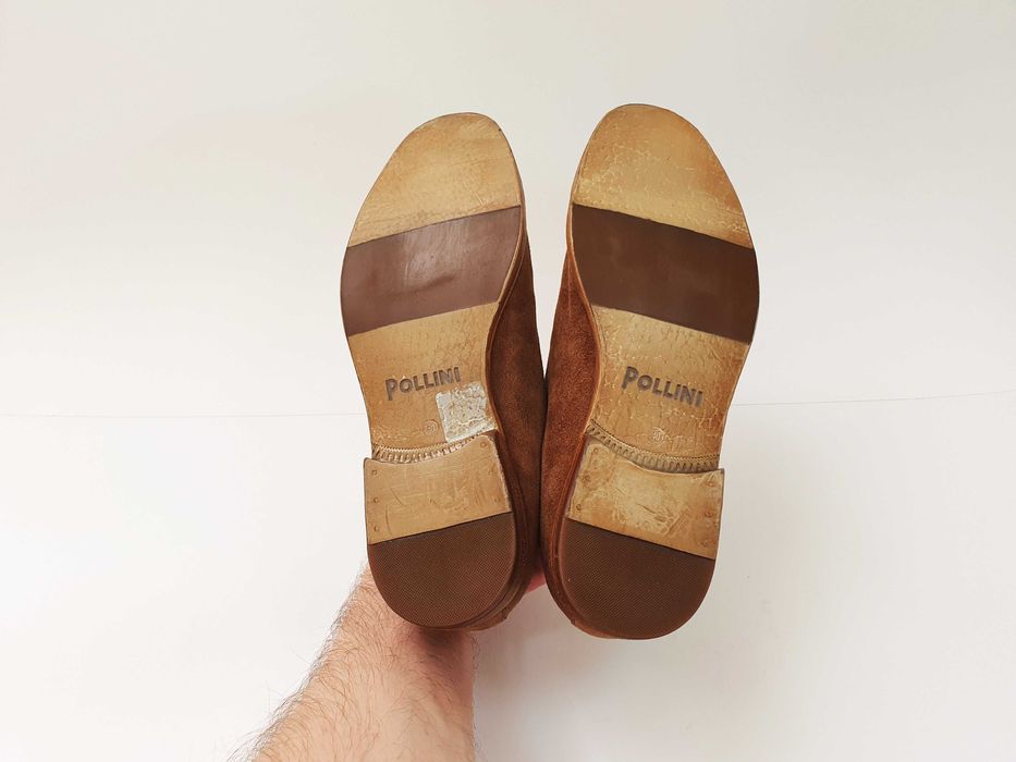 Мужские замшевые туфли Pollini 40 25.5 см 6 UK коричневые