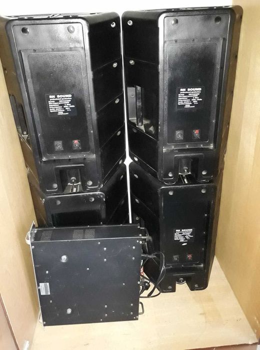kolumny estradowe rh sound plus koncowka mocy omnitronic p1000 po przeglodzie okablowanie gratis swietne na plener np majowke prezent komunijny