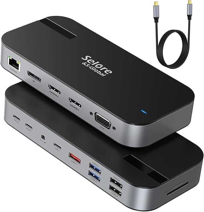 Stacja dokująca USB C 15 w 1 4K HDMI, 4K DP, VGA