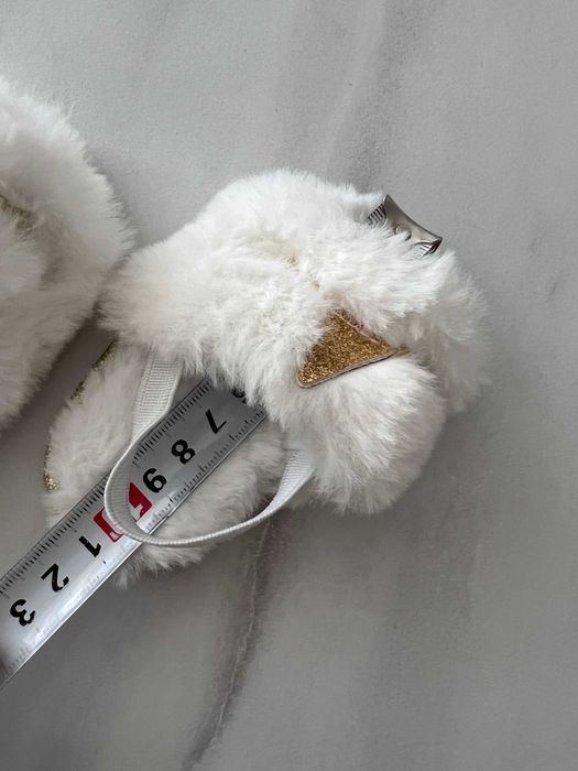 Klapki "hotelowe" buciki niemowlęce unisex biało złote r 18/19 Unisex